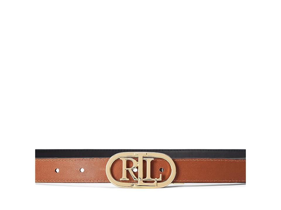 Lauren Ralph Lauren Natural Smooth/Natural Smooth Oval Reversible 25 Belt Skinny Tan) Women's Belts Product Image
