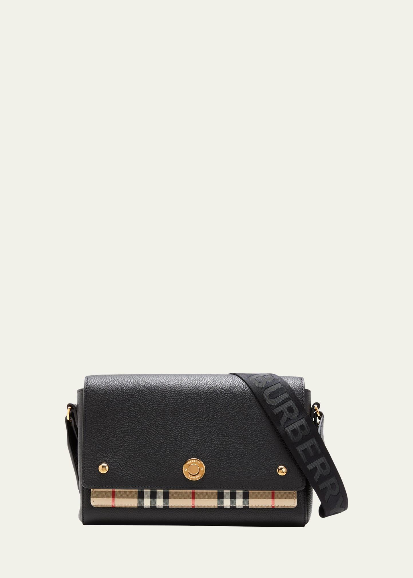 Womens Medium Note Leather & Vintage Check Crossbody Bag Product Image
