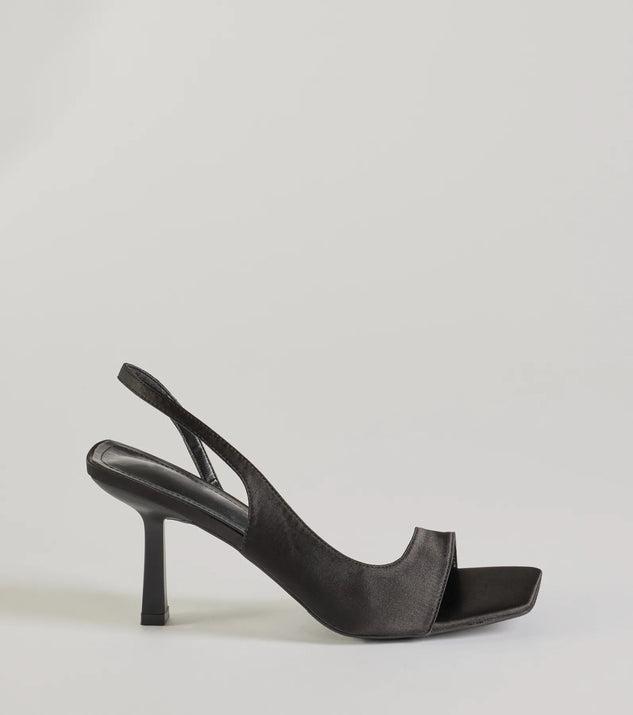 Chic Satin Sling-Back Stiletto Heels Product Image