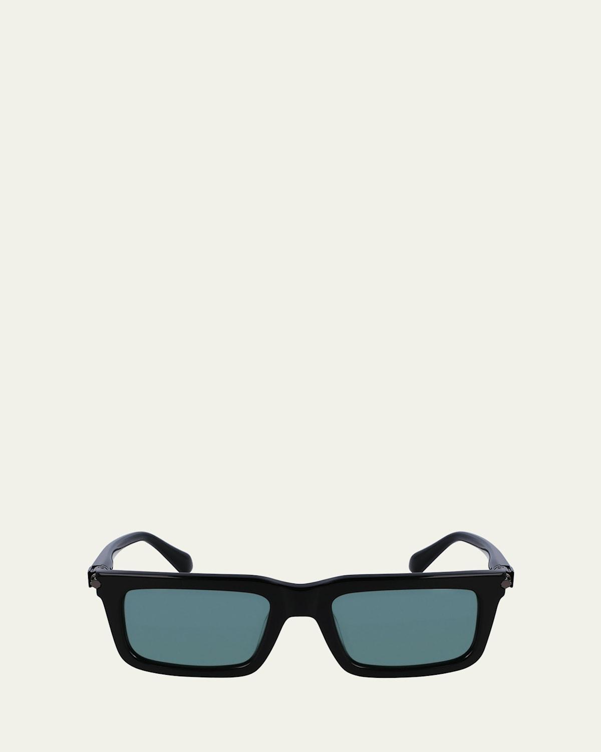 Mens Prisma Modified Acetate Rectangle Sunglasses, 53mm Product Image