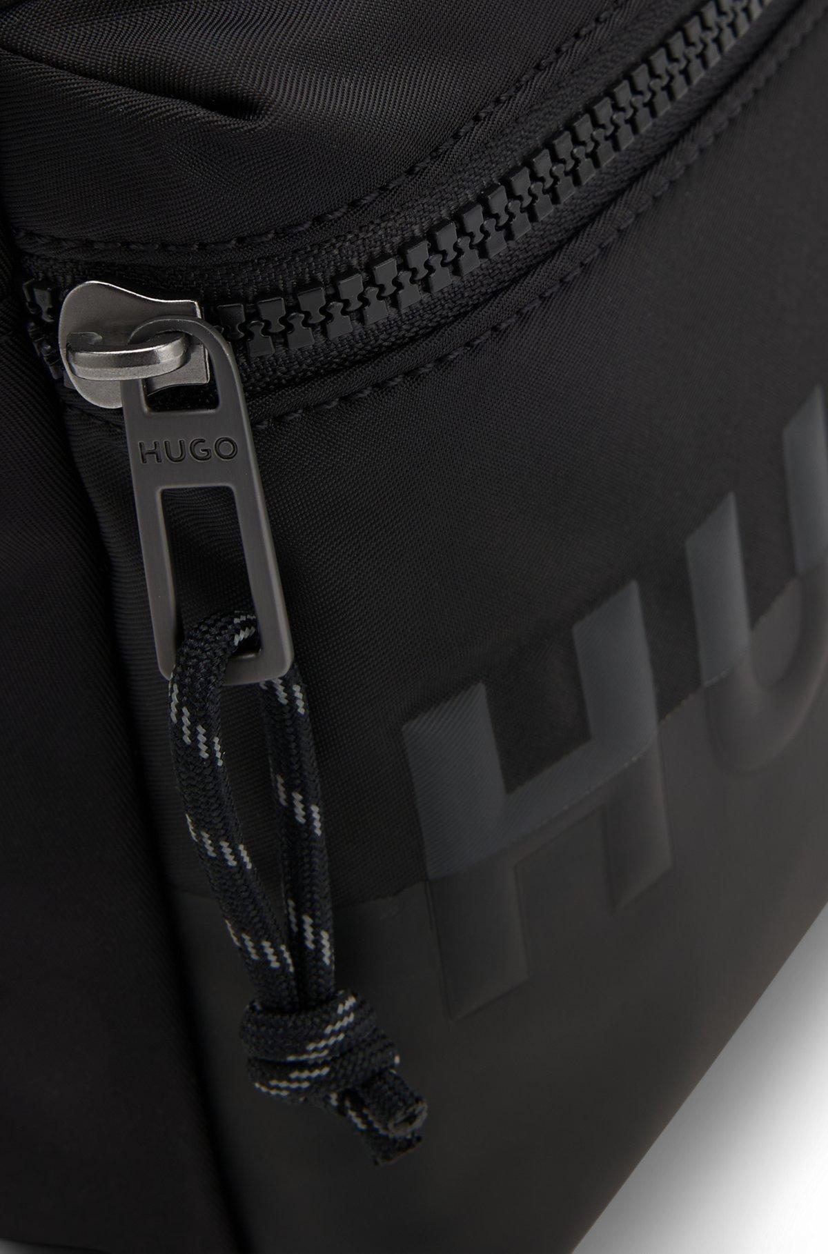 HUGO - Twill reporter bag with split logo - Black Product Image