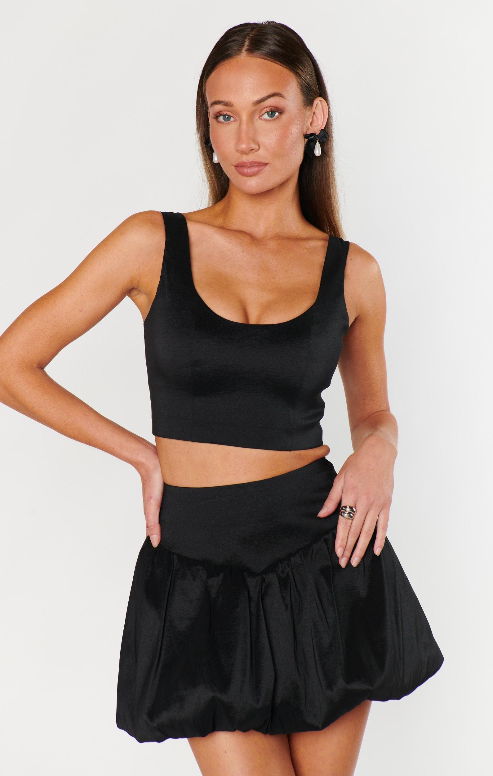 Vivianna Top ~ Black Taffeta Product Image