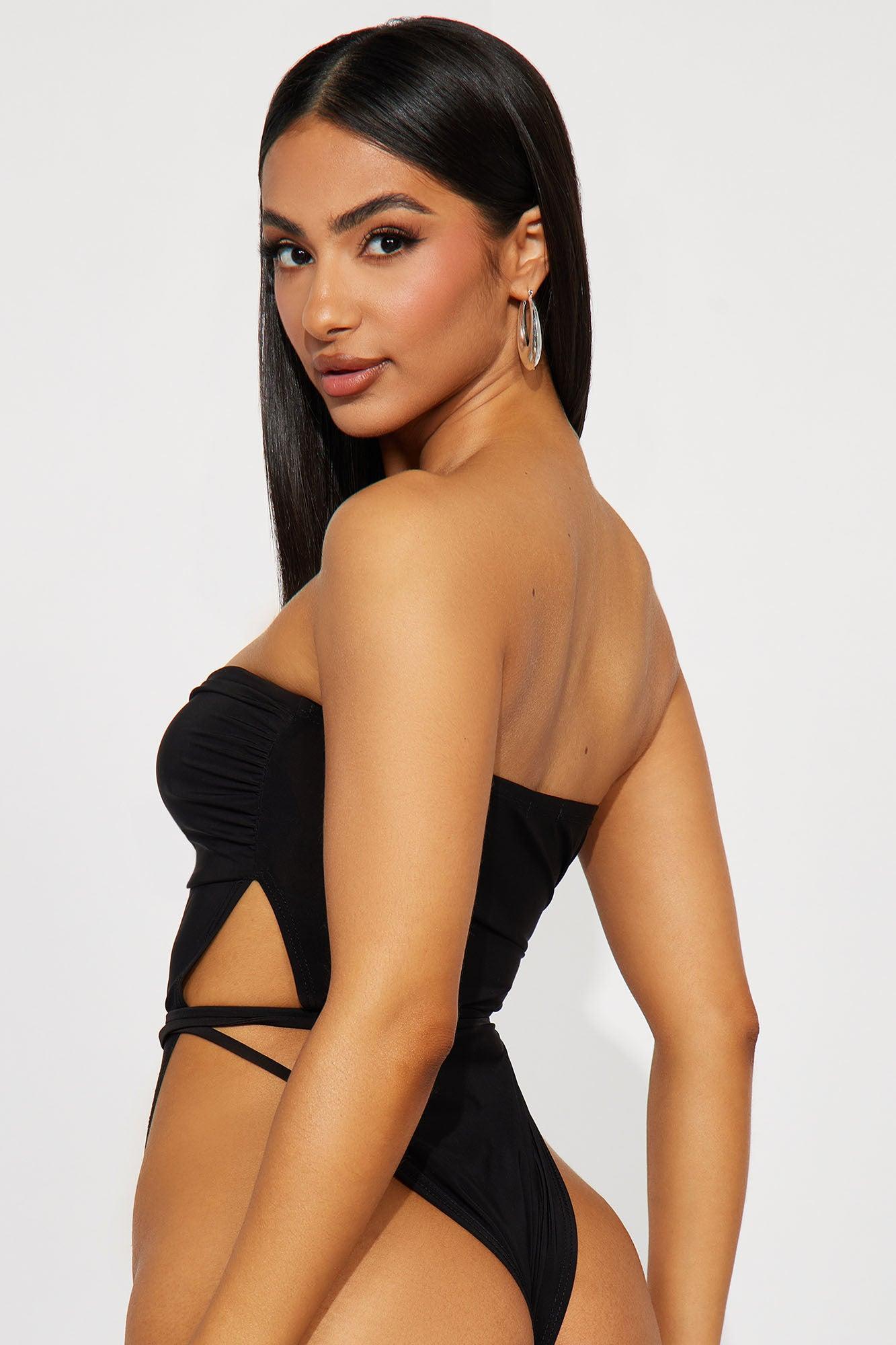 Cut Ties Strapless Bodysuit - Black Product Image