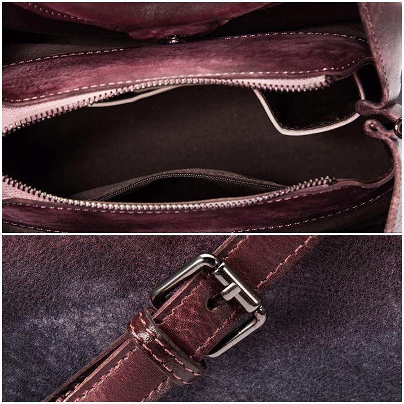 WAVE Grain Leather Shoulder Bag ~ Orange Product Image