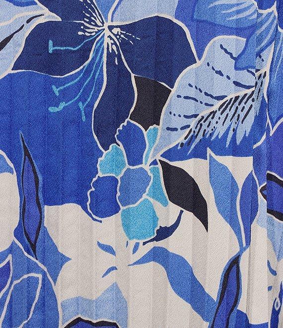Skies Are Blue Plus Size Printed Pleated Maxi Dress Product Image