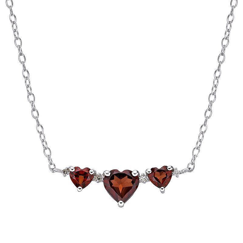 Gemminded Sterling Silver Garnet & Diamond Accent Necklace, Women's, Size: 18" Product Image