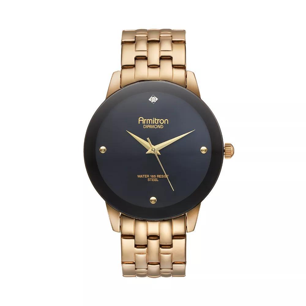 Armitron Men's Diamond Stainless Steel Watch, Size: Large, Gold Tone Product Image