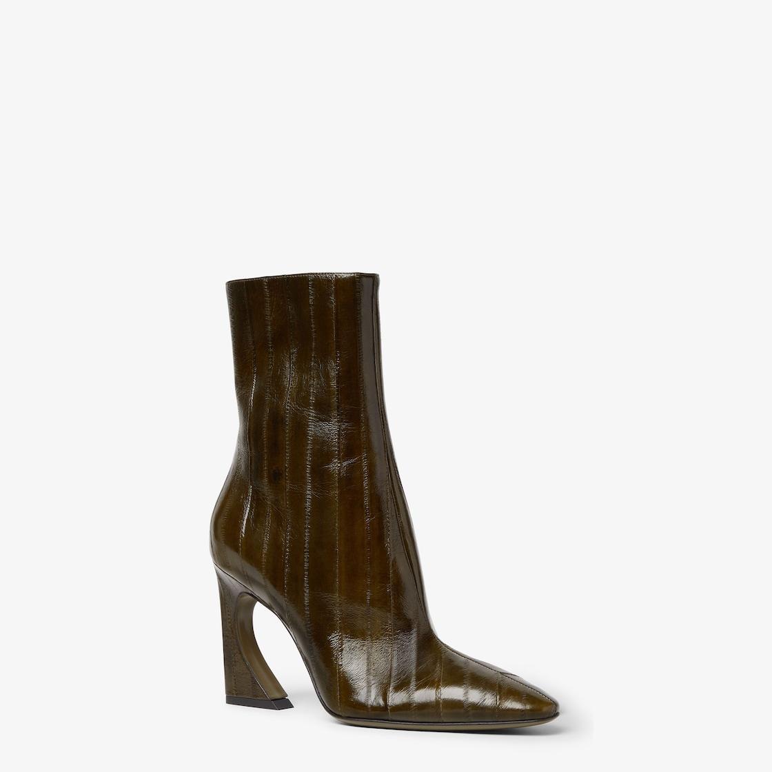 Fendi Arco Green hagfish leather ankle boots Product Image