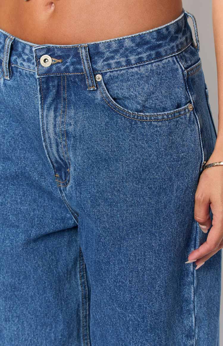 She's Yours Mid Wash Denim Wide Leg Boyfriend Jeans Girls Product Image