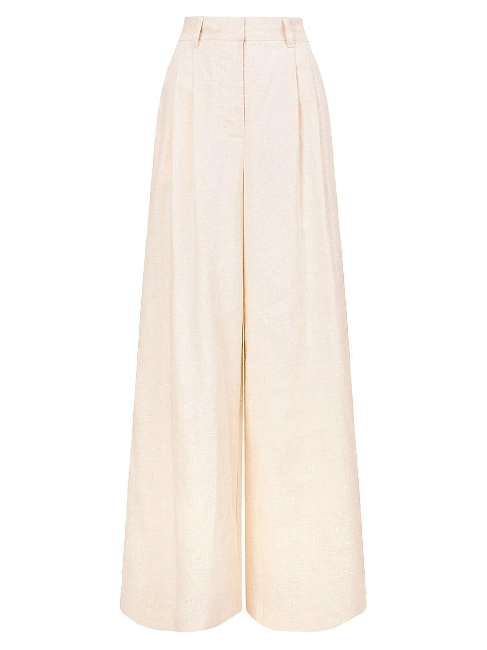 Womens Luisa Linen Wide-Leg Trousers Product Image