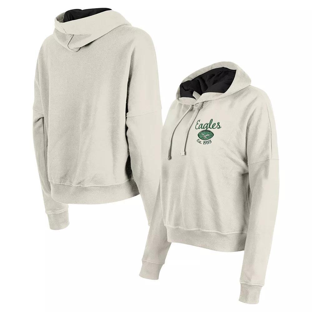 Women's New Era Cream Philadelphia Eagles 3rd Down Historic Pullover Hoodie, Size: XL, Beige Product Image