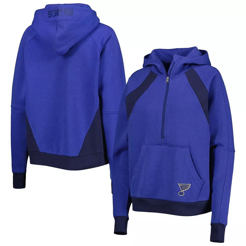 Women's Starter Blue St. Louis Blues Wishbone Half-Zip Hoodie, Size: Small Product Image