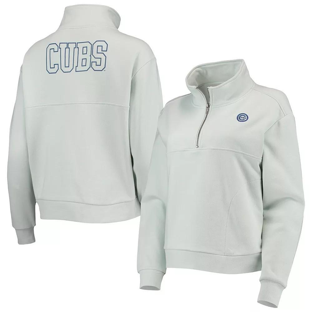Women's The Wild Collective Light Blue Chicago Cubs Two-Hit Quarter-Zip Pullover Top, Size: Small Product Image