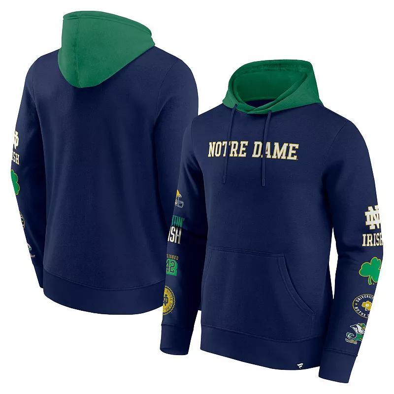 Men's Fanatics  Navy/Cardinal Houston Texans Patched Out Pullover Hoodie, Size: 2XL, Blue Product Image