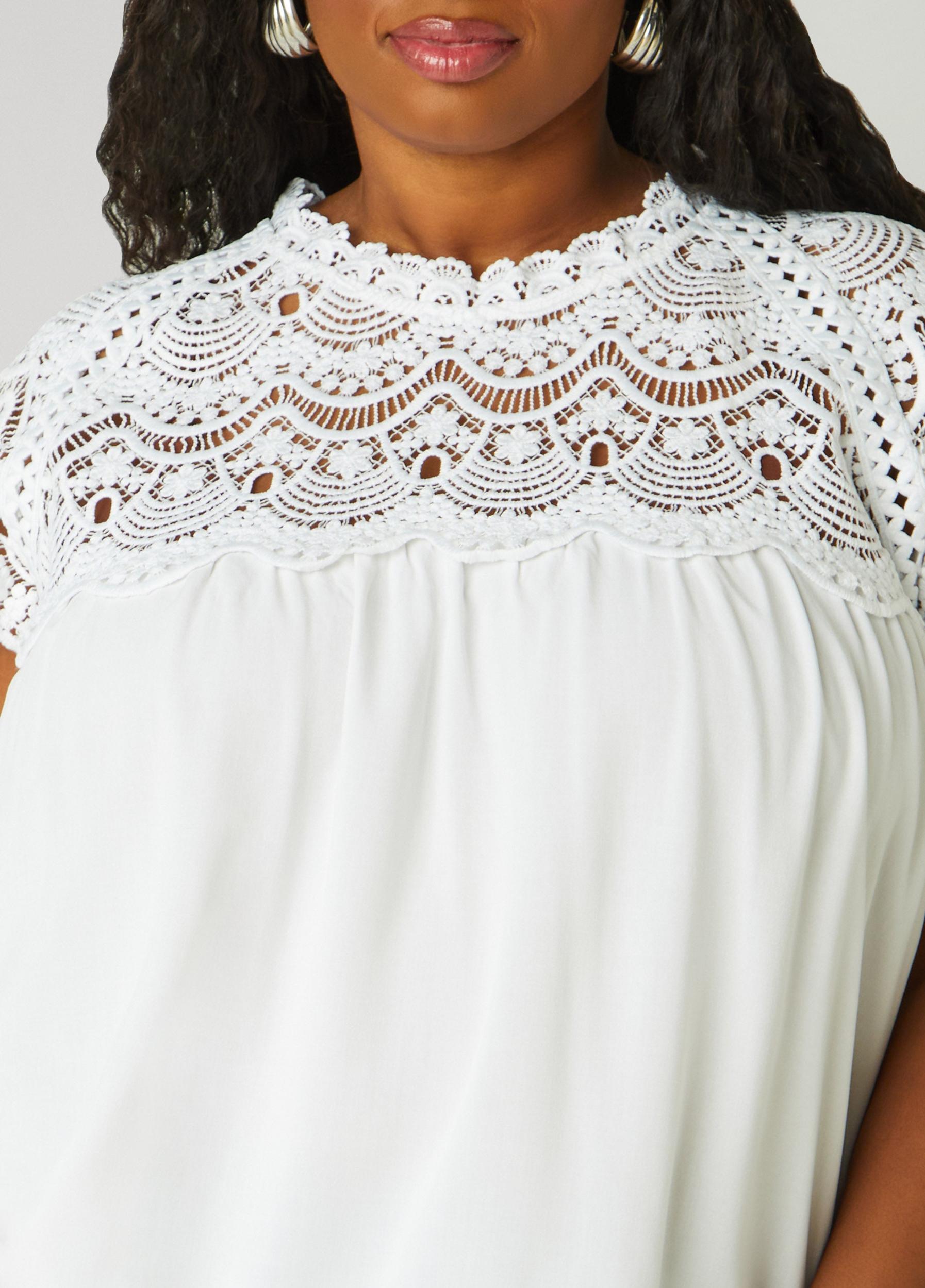 Crochet Paneled Blouse Product Image