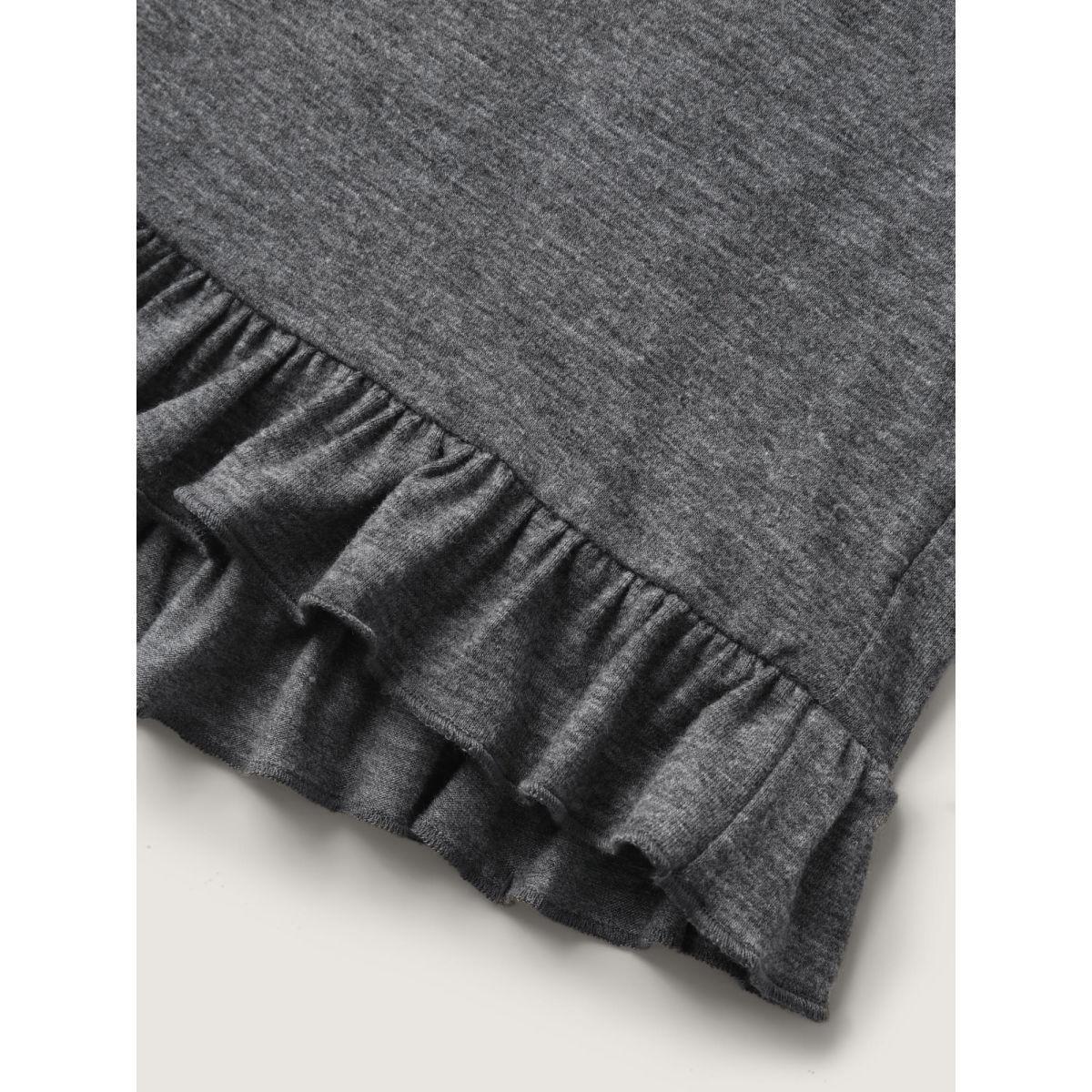 Plus Size Supersoft Mixed Color Knit Drawstring Ruffled Shorts Women ArmyGreen Casual Drawstring Wide Leg Everyday-Casual Shorts BloomChic 10/M Product Image