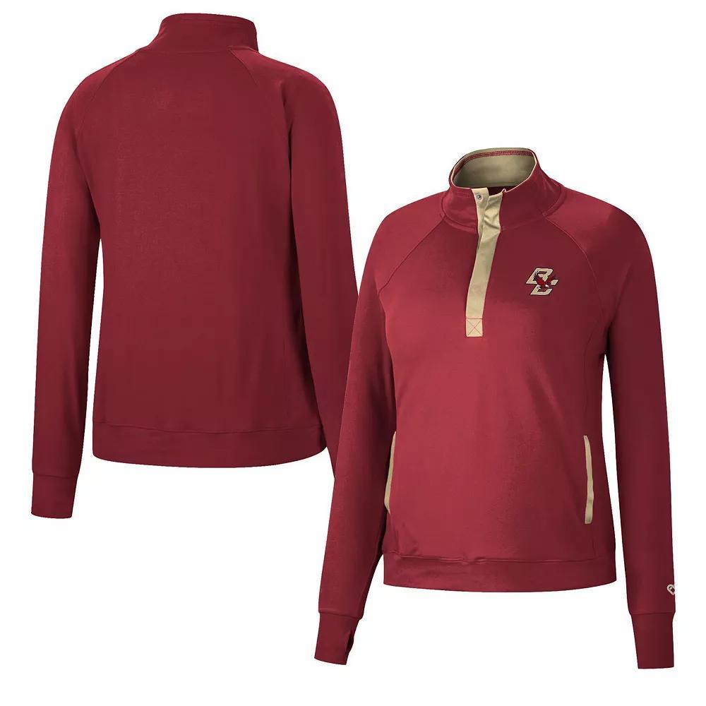 Women's Colosseum Maroon Boston College Eagles Kipling Raglan Quarter-Snap Top, Size: XL, Red Product Image
