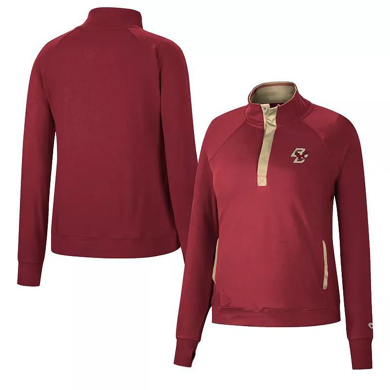 Women's Colosseum Maroon Boston College Eagles Kipling Raglan Quarter-Snap Top, Size: XL, Red Product Image