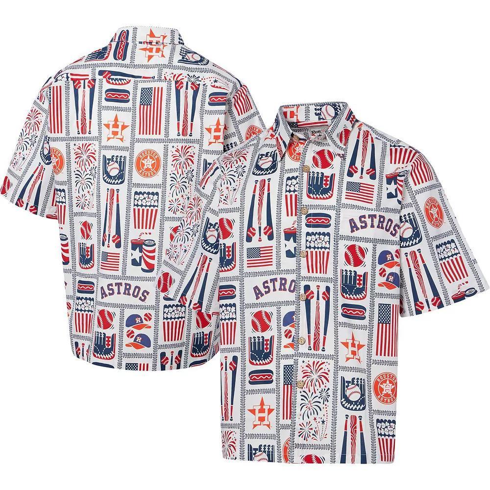 Men's Reyn Spooner White Houston Astros Americana Button-Up Shirt, Size: Small Product Image