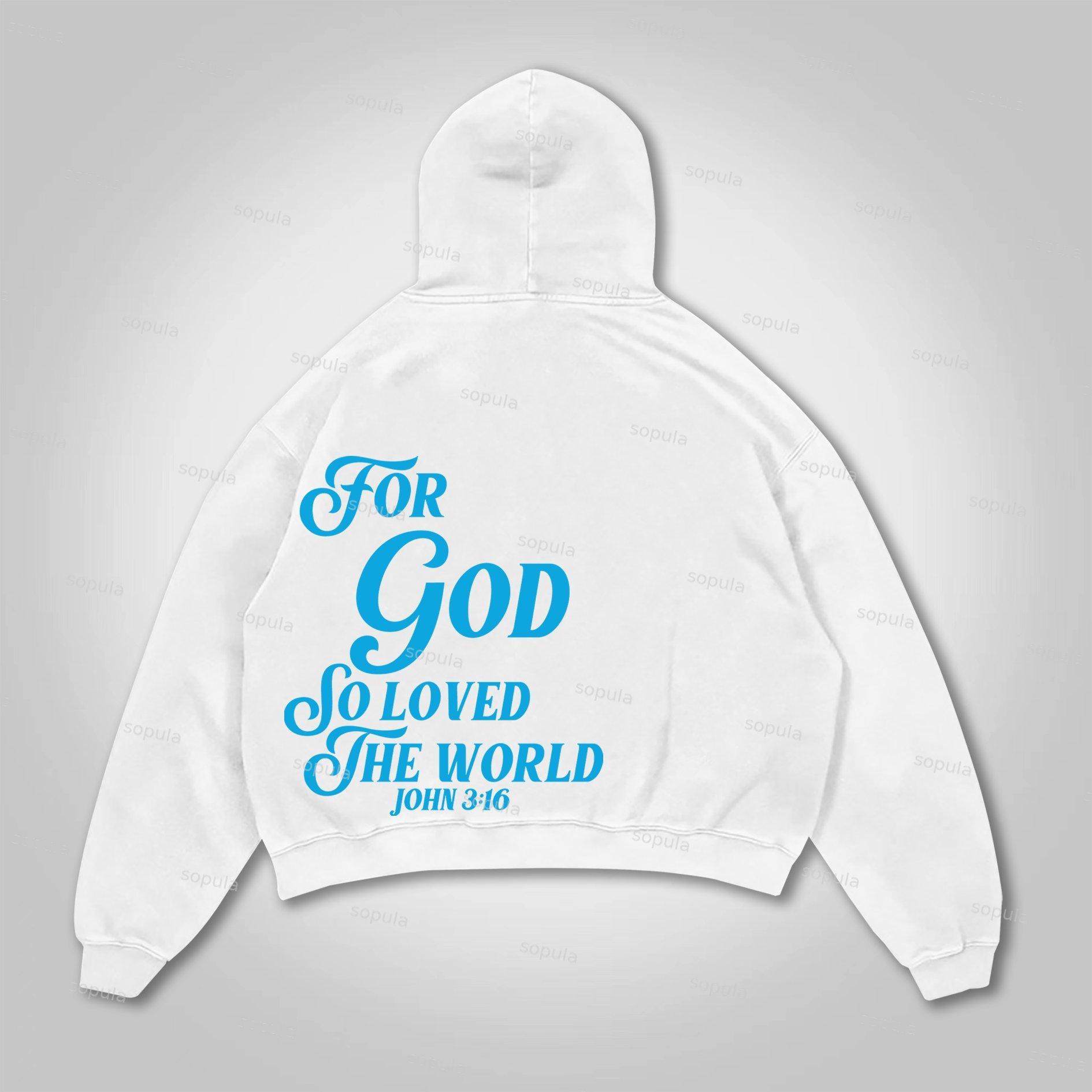 Sopula For God So Loved The World Print Pocket Hoodie Product Image