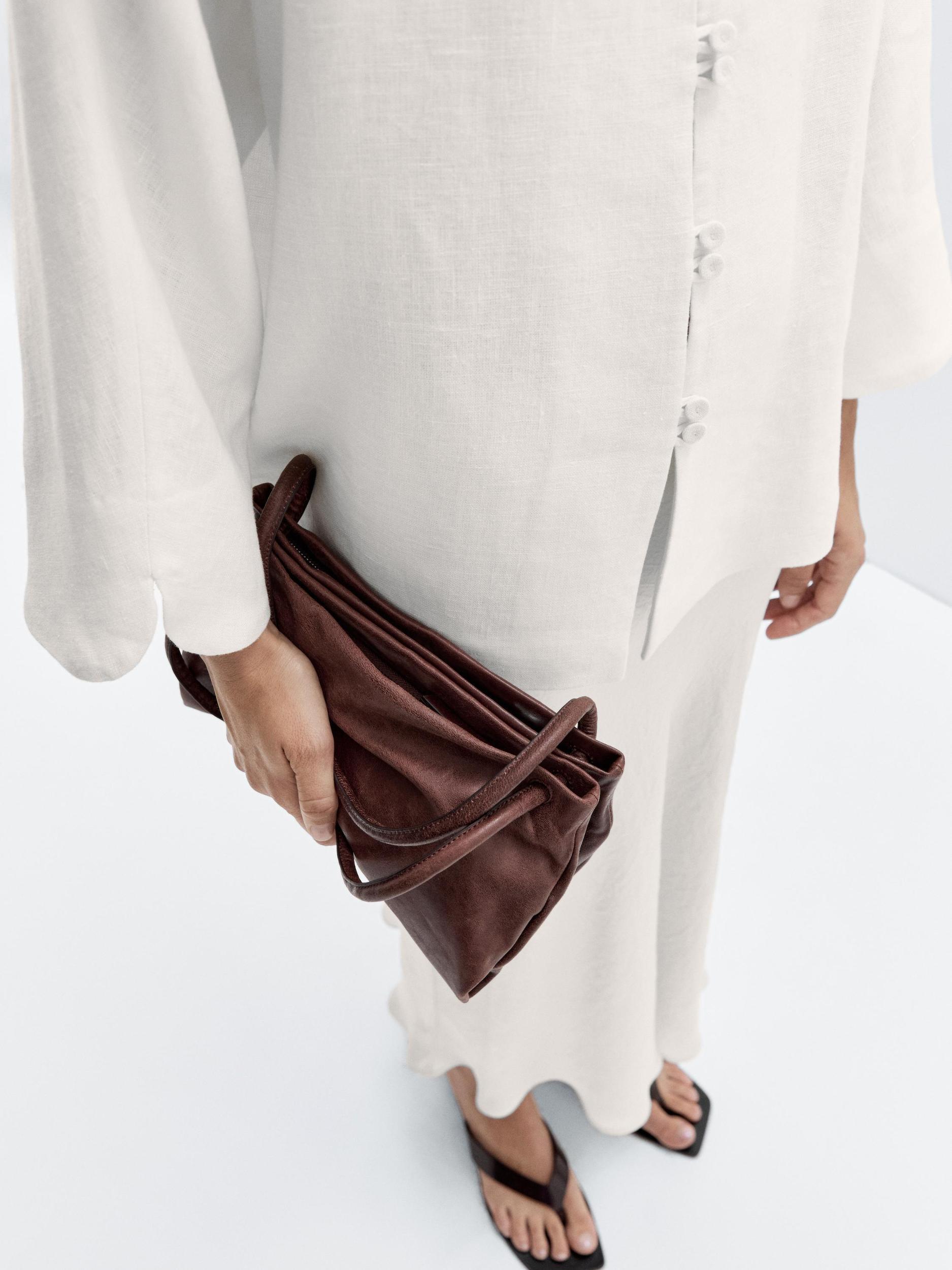 Small nappa leather bag with compartments Product Image