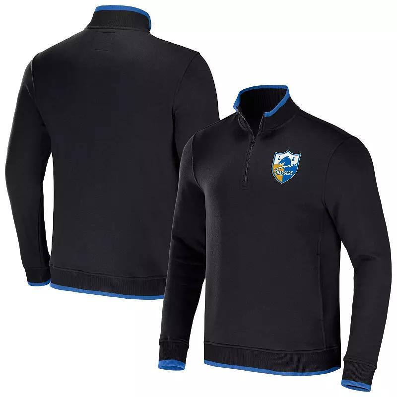 Men's NFL x Darius Rucker Collection by Fanatics Black Los Angeles Chargers Logo Quarter-Zip Top, Size: 2XL Product Image