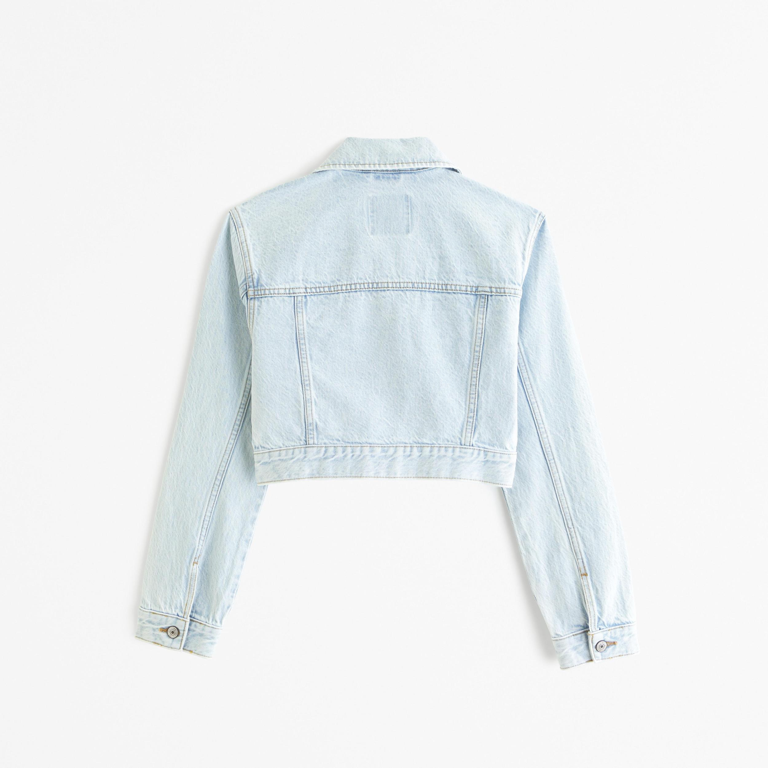 Cropped Denim Trucker Jacket Product Image