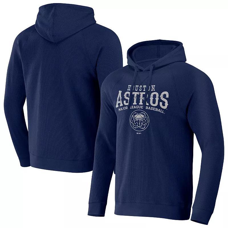 Men's Darius Rucker Collection by Fanatics  Navy Houston Astros Waffle-Knit Raglan Pullover Hoodie, Size: XL, Blue Product Image