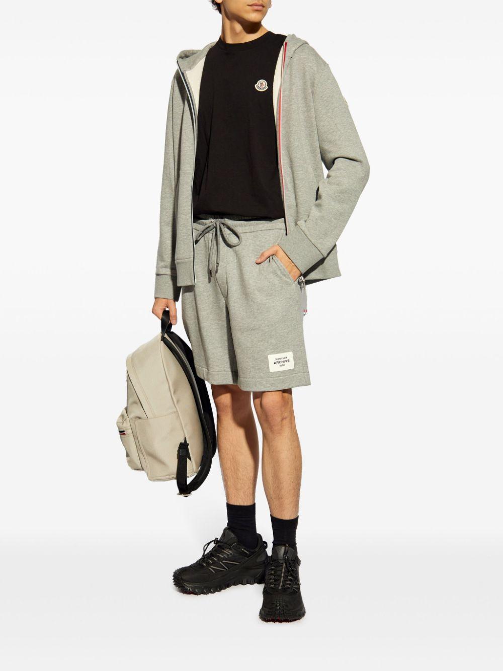 MONCLER Logo Patch Zip In Grey Product Image