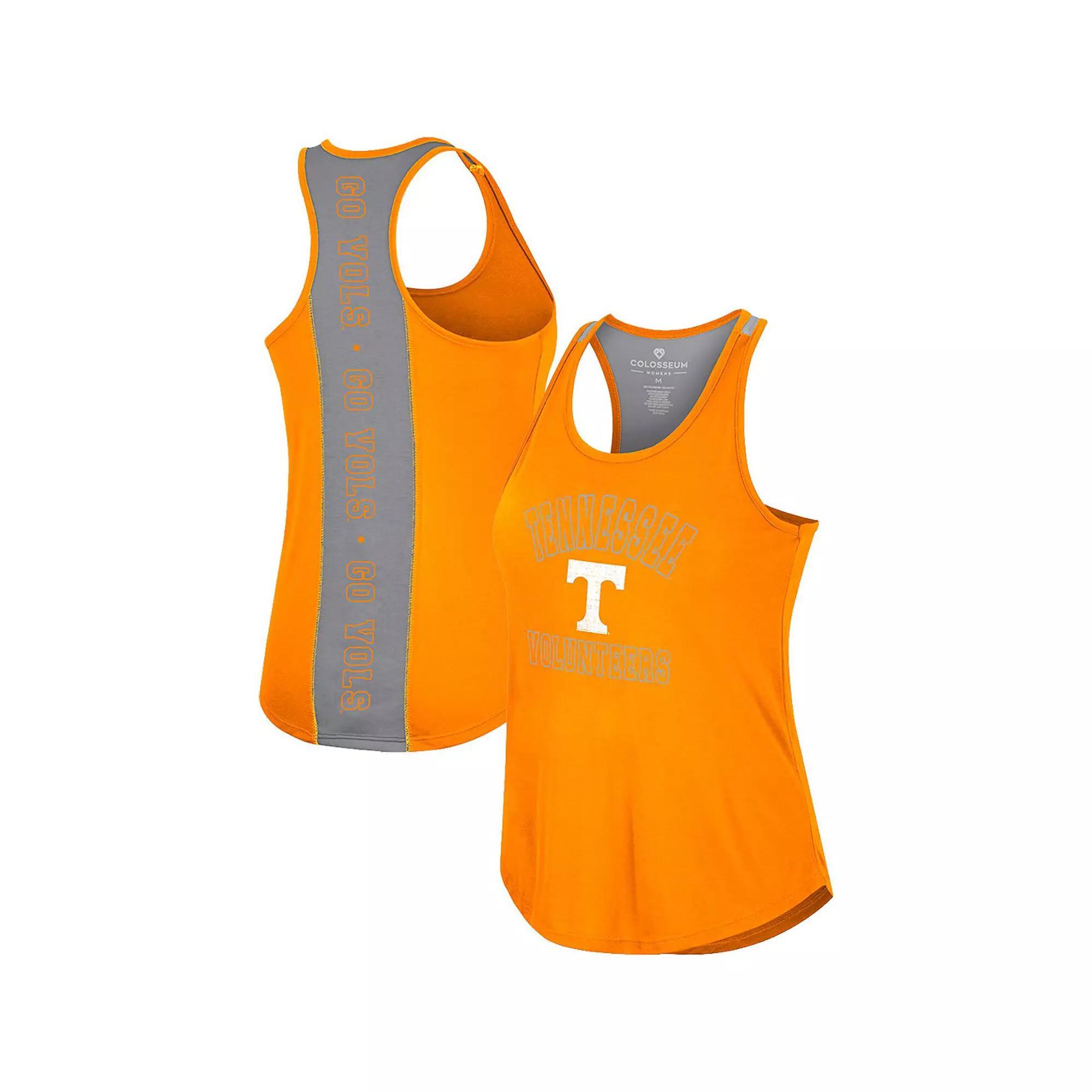Women's Colosseum Tennessee Orange Tennessee Volunteers 10 Days Racerback Scoop Neck Tank Top, Size: 2XL Product Image