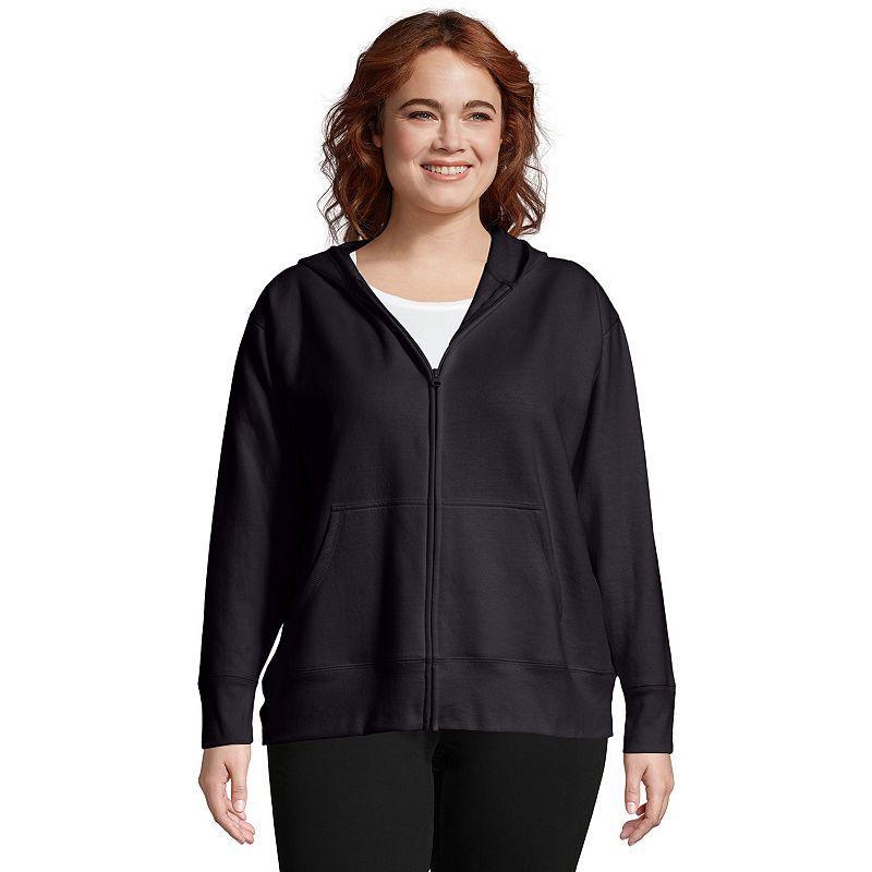 Hanes Just My Size EcoSmart Womens Full-Zip Fleece Hoodie (Plus ) Navy Heather 1X Product Image