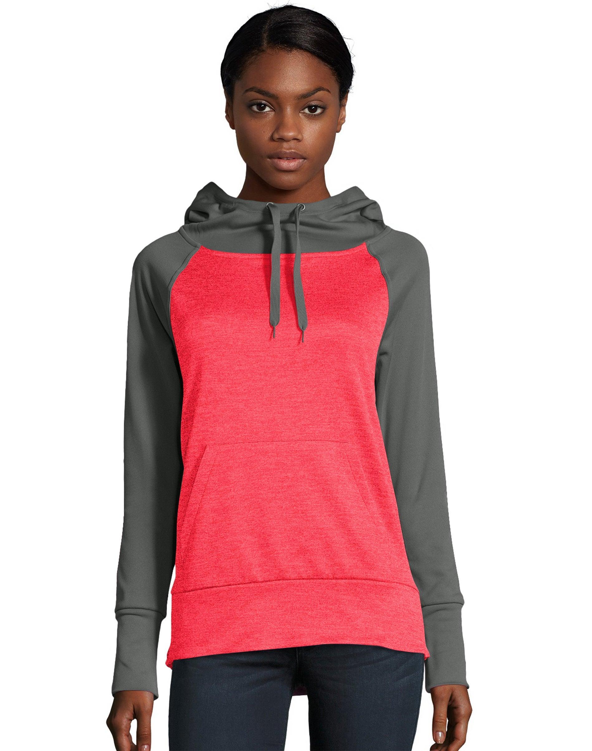 Hanes Sport Womens Performance Fleece Hoodie Fresh Berry/Fresh Berry Heather L Product Image