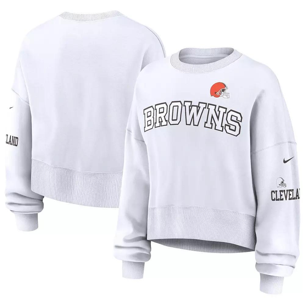 Womens Nike Cleveland Browns Oversized Long Sleeve Cropped Sweatshirt Product Image