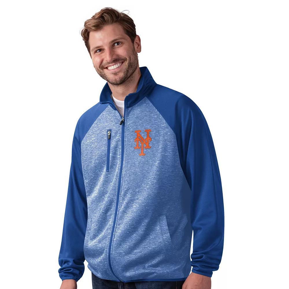 Men's G-III Sports by Carl Banks  Royal New York Mets Runners Raglan Full-Zip Track Jacket, Size: Small, Blue Product Image