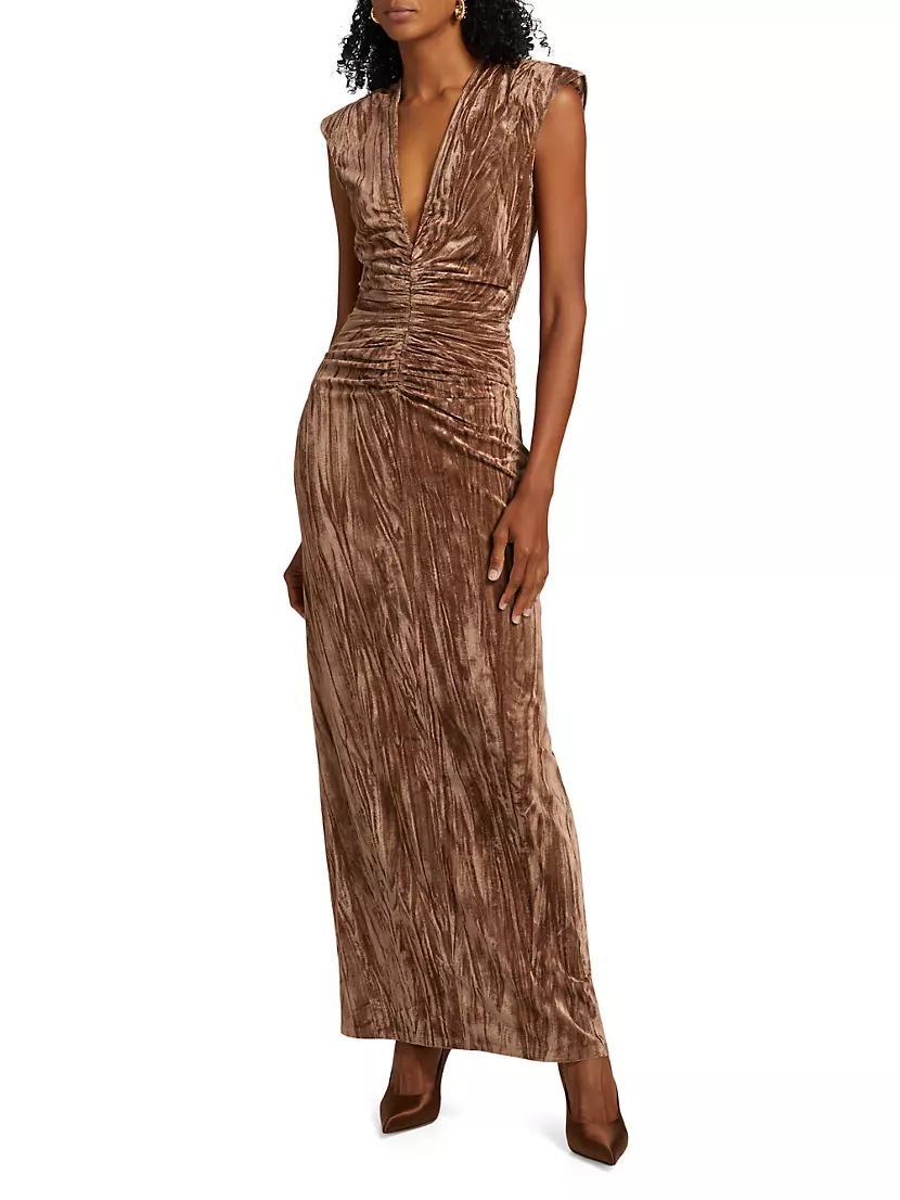 Hayley Ruched Velvet Dress Product Image