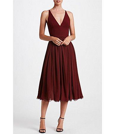 Womens Alicia Chiffon Fit & Flare Dress Product Image