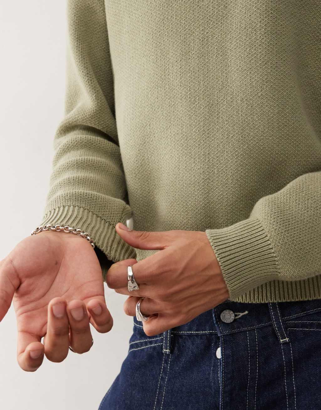 Weekday Emilio sweater in khaki Product Image