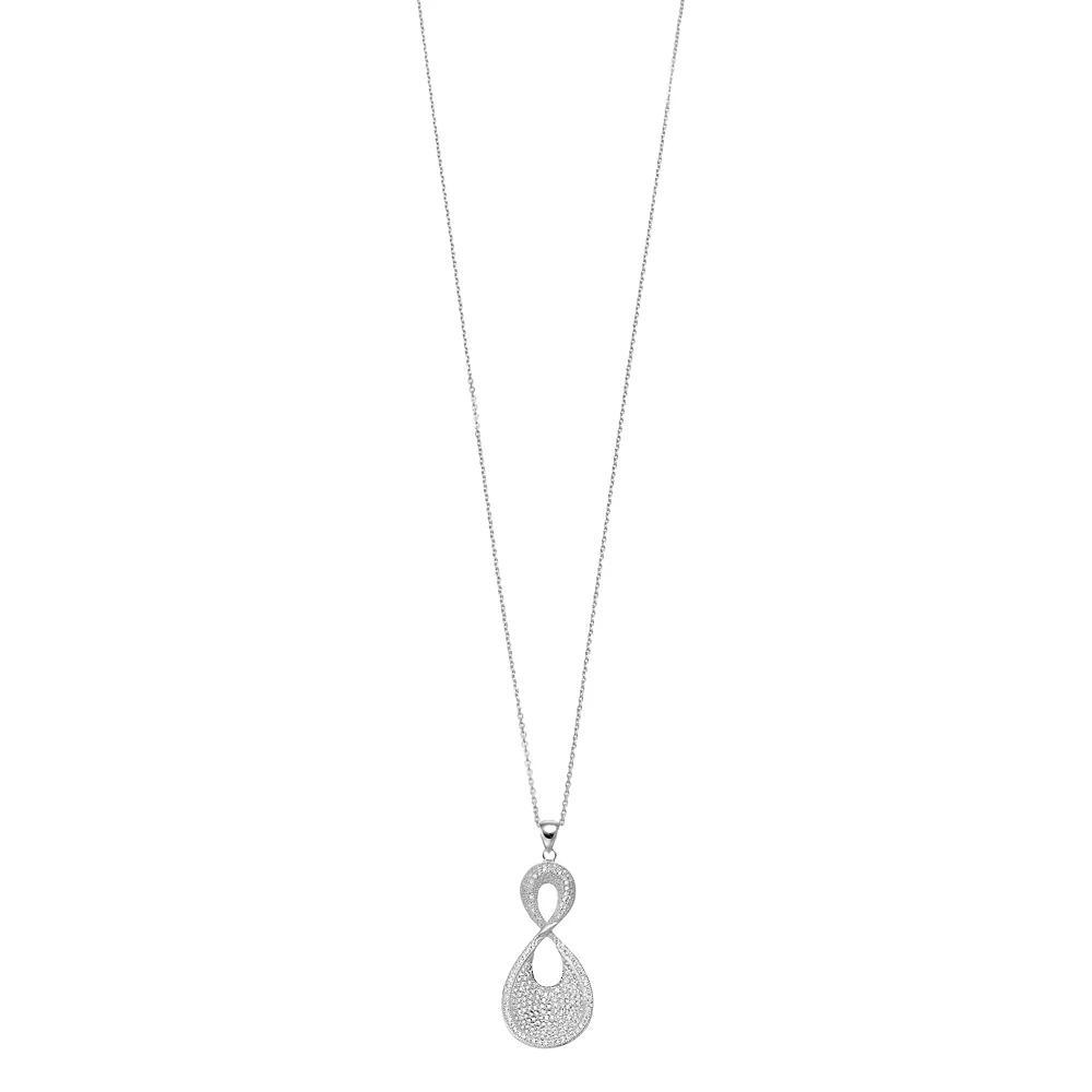 Rosabella Sterling Silver & Cubic Zirconia Infinity Pendant Necklace, Women's, Size: 18" Product Image
