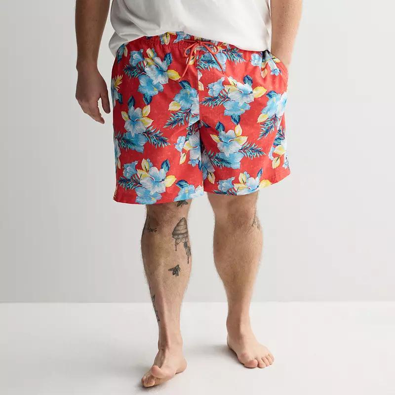 Big & Tall Trinity Coast 9-in. UPF 50 Hawaiian Floral Swim Trunks, Men's, Size: Large Tall, Floral Breakup Product Image