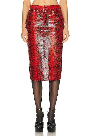 Alexander Wang Leather Pencil Skirt Red. (also in ). Product Image