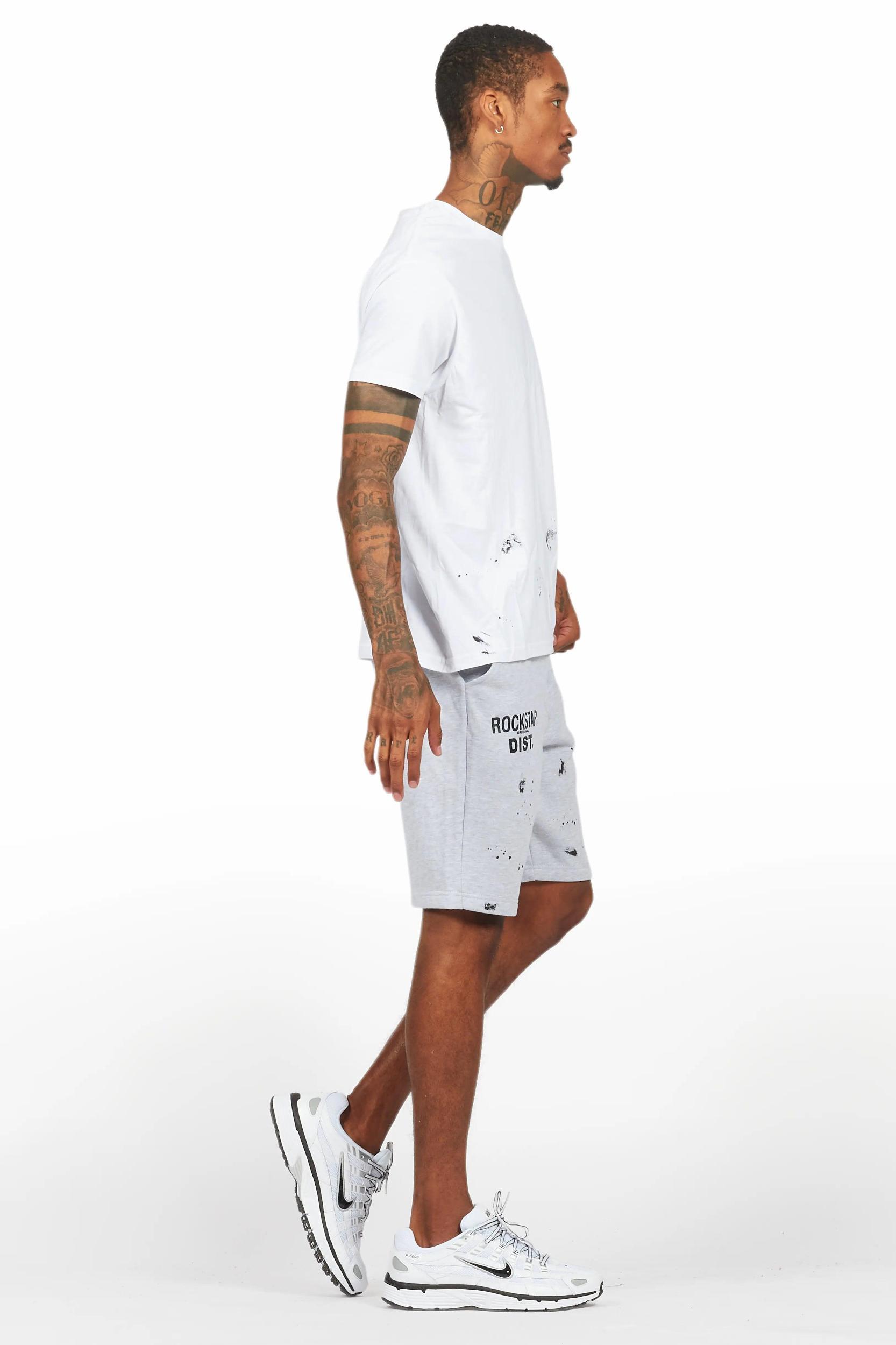 Lezaria White/Grey T-Shirt Short Set Female Product Image