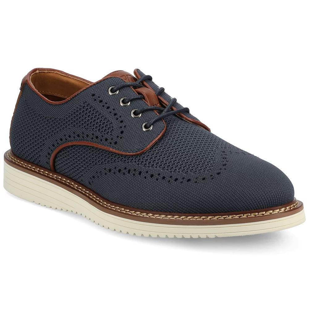 VANCE Whitaker Comfort Men's Flexible Casual Knit Wingtip Hybrid Dress Shoes, Size: 8.5, Blue Product Image