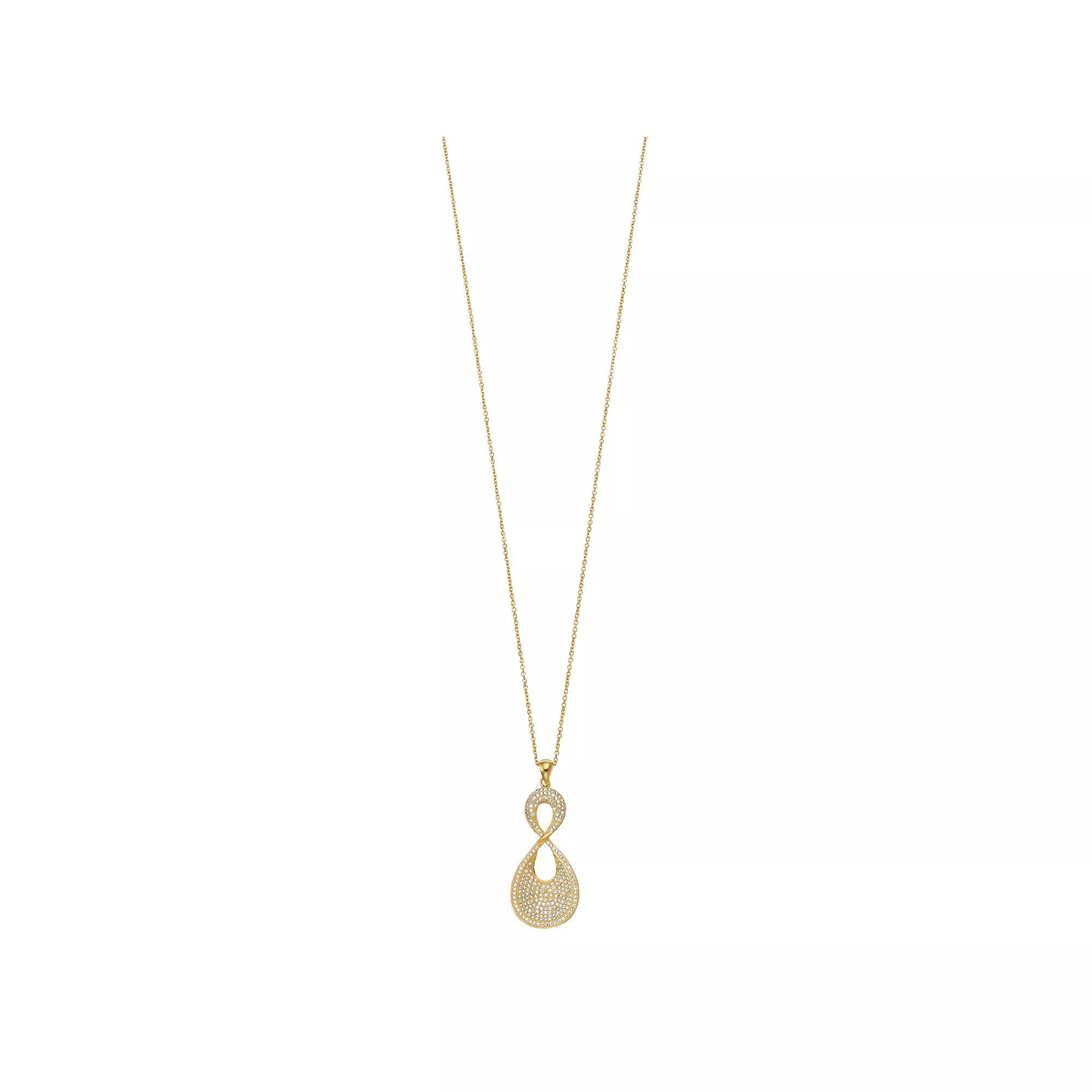 Rosabella 14k Gold Over Silver Cubic Zirconia Infinity Pendant Necklace, Women's, Size: 18", Sterling Product Image