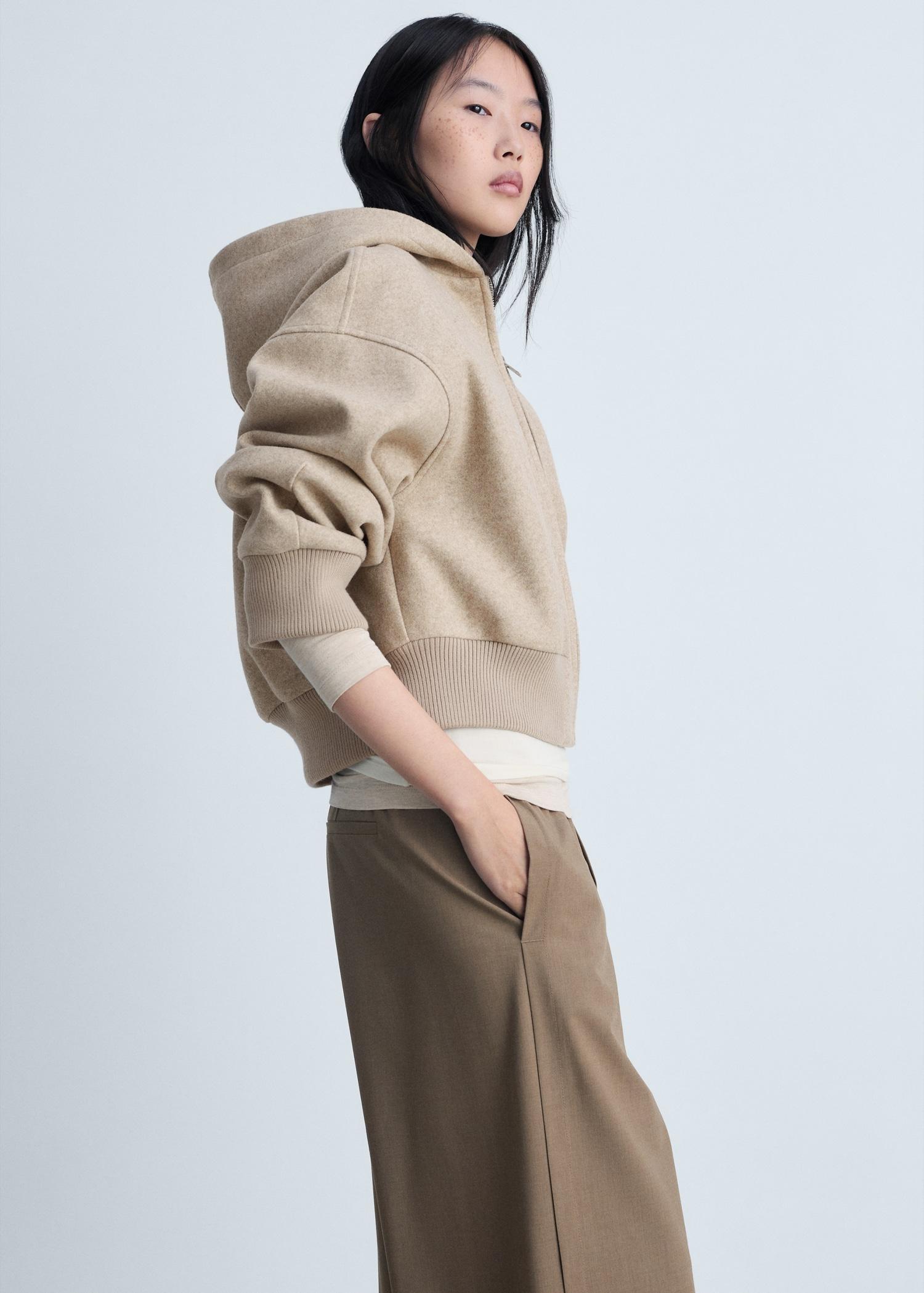 Oversized hooded jacket - Women | MANGO USA Product Image