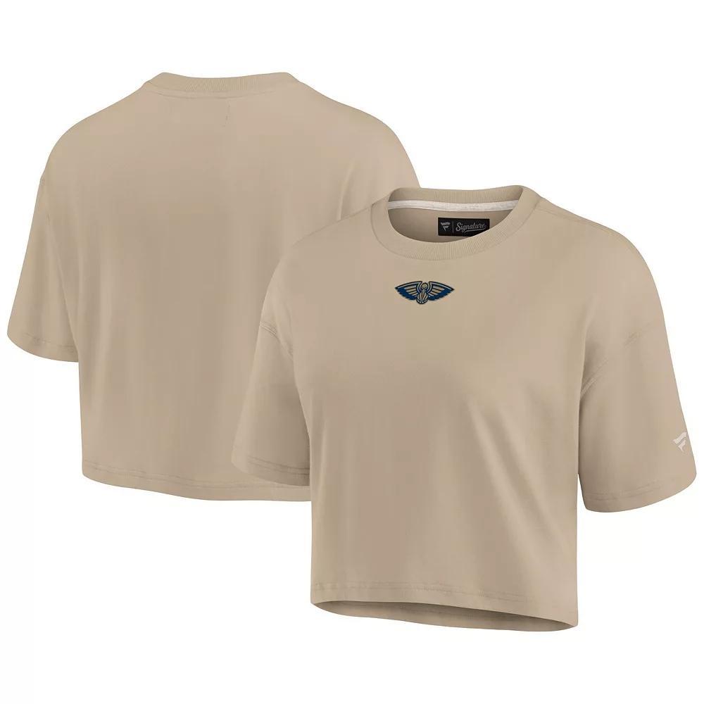 Womens Fanatics Signature Khaki New Orleans Pelicans Elements Super Soft Boxy Cropped T-Shirt Product Image