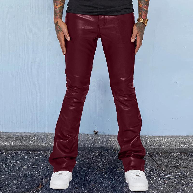 Essentials Street Leather Skinny Flare Stacked Pants Product Image