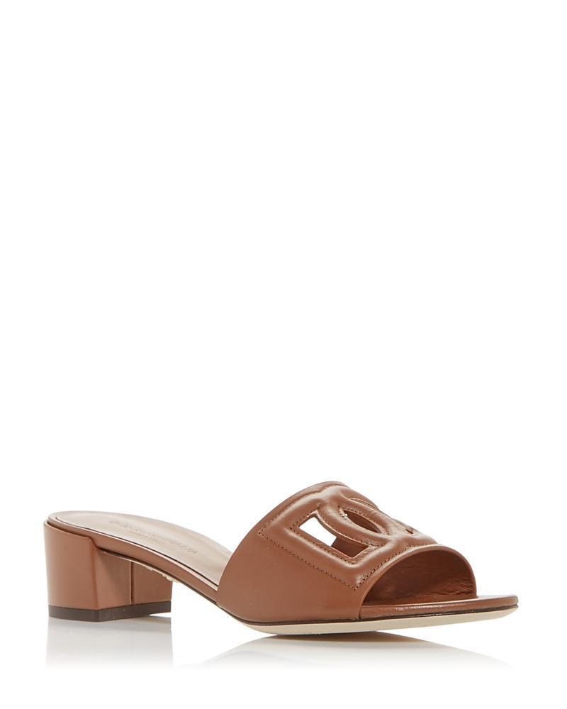 Dolce & Gabbana Womens Block Heel Slide Sandals Product Image