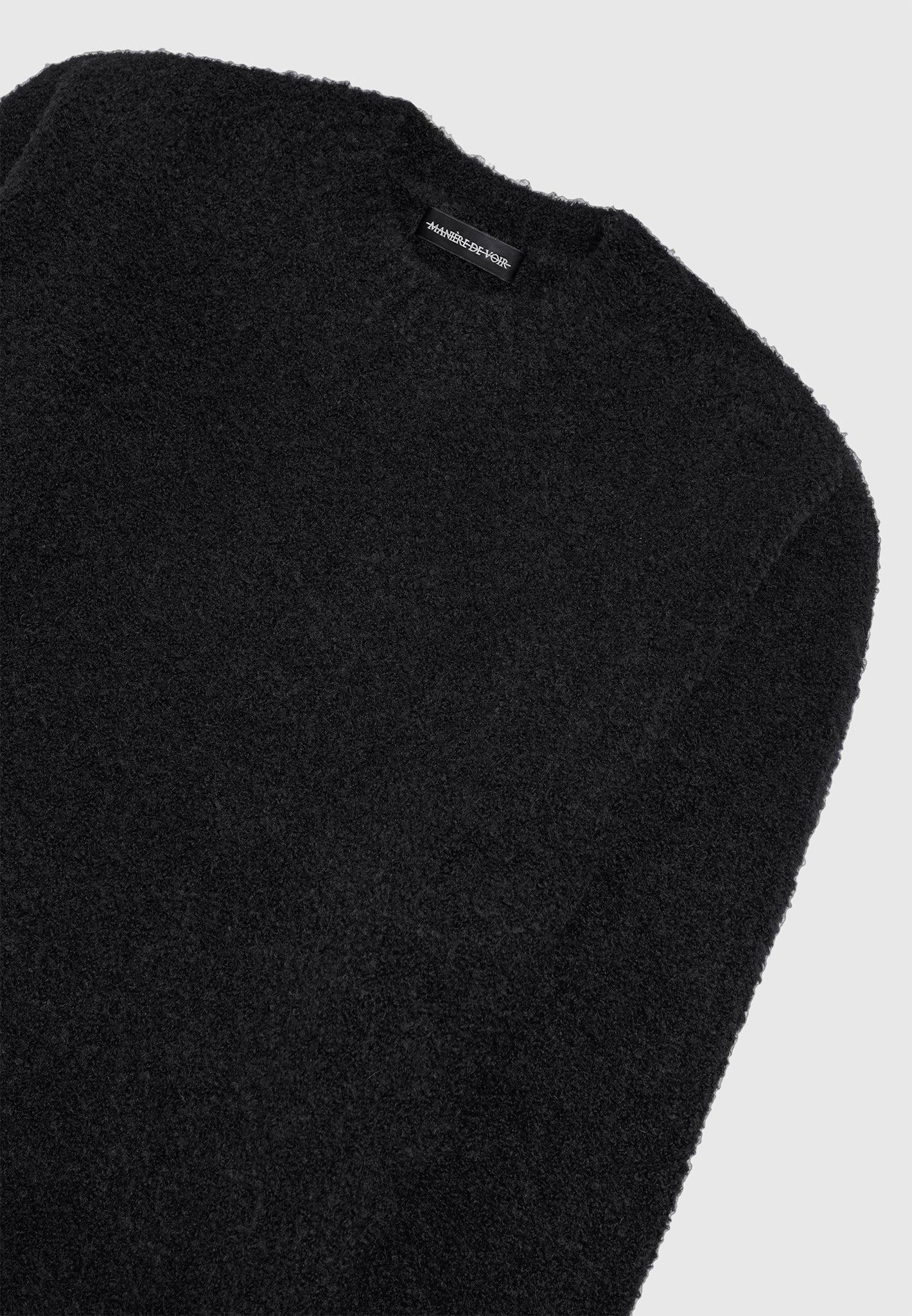 Boucle Knit Jumper - Black Male Product Image