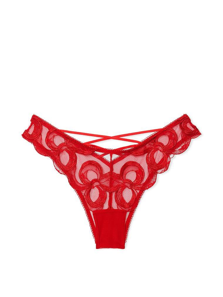 Tied-with-a-Bow Embroidery Brazilian Panty Product Image