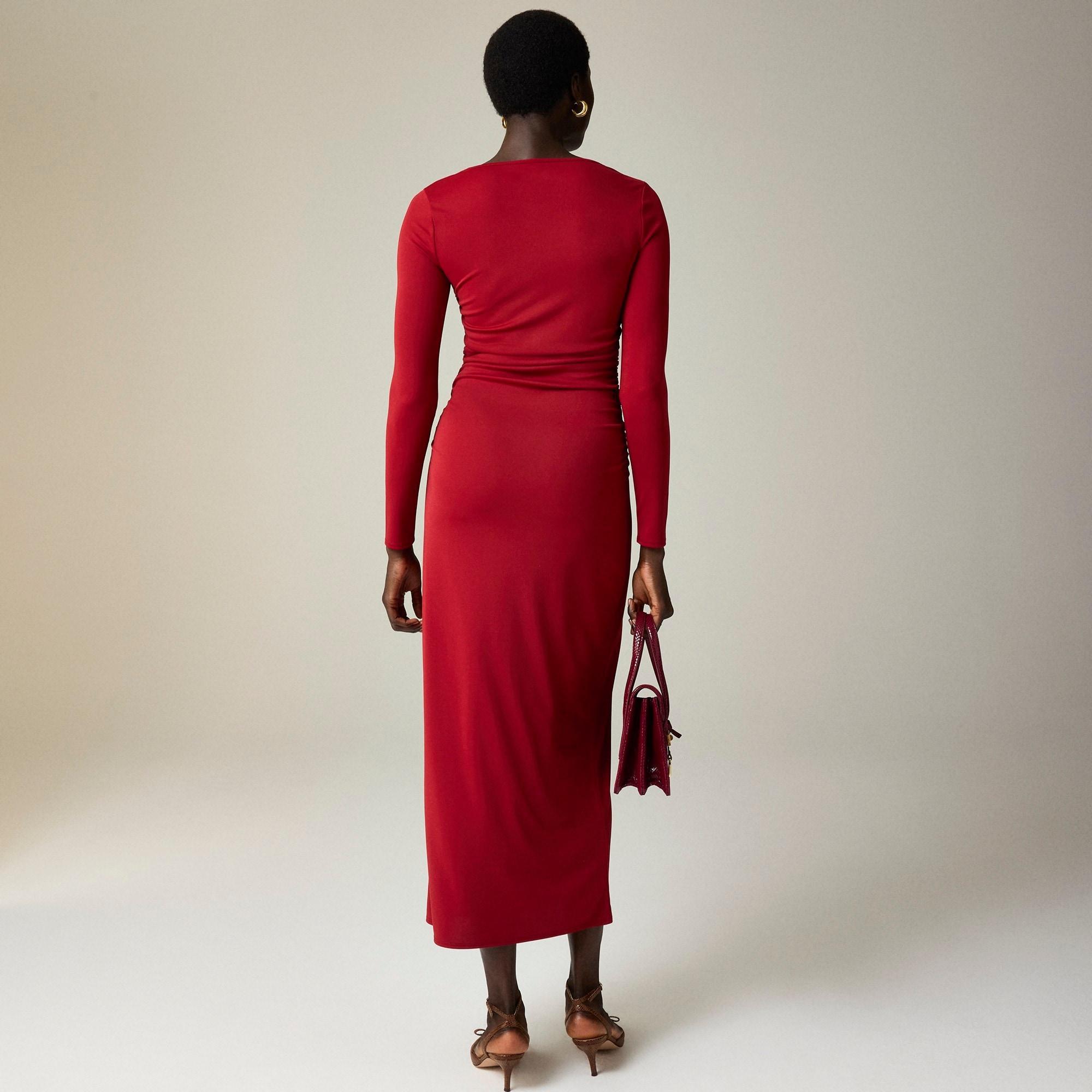 Long-sleeve dress in jersey crepe Product Image
